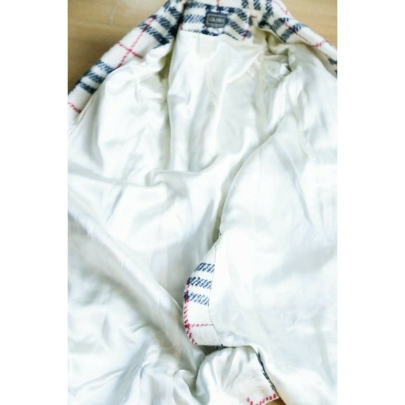 Vintage Louben Cream Black Plaid Lightweight Classic 2 Button bBlazer Coat SZ 6 - Picture 8 of 10